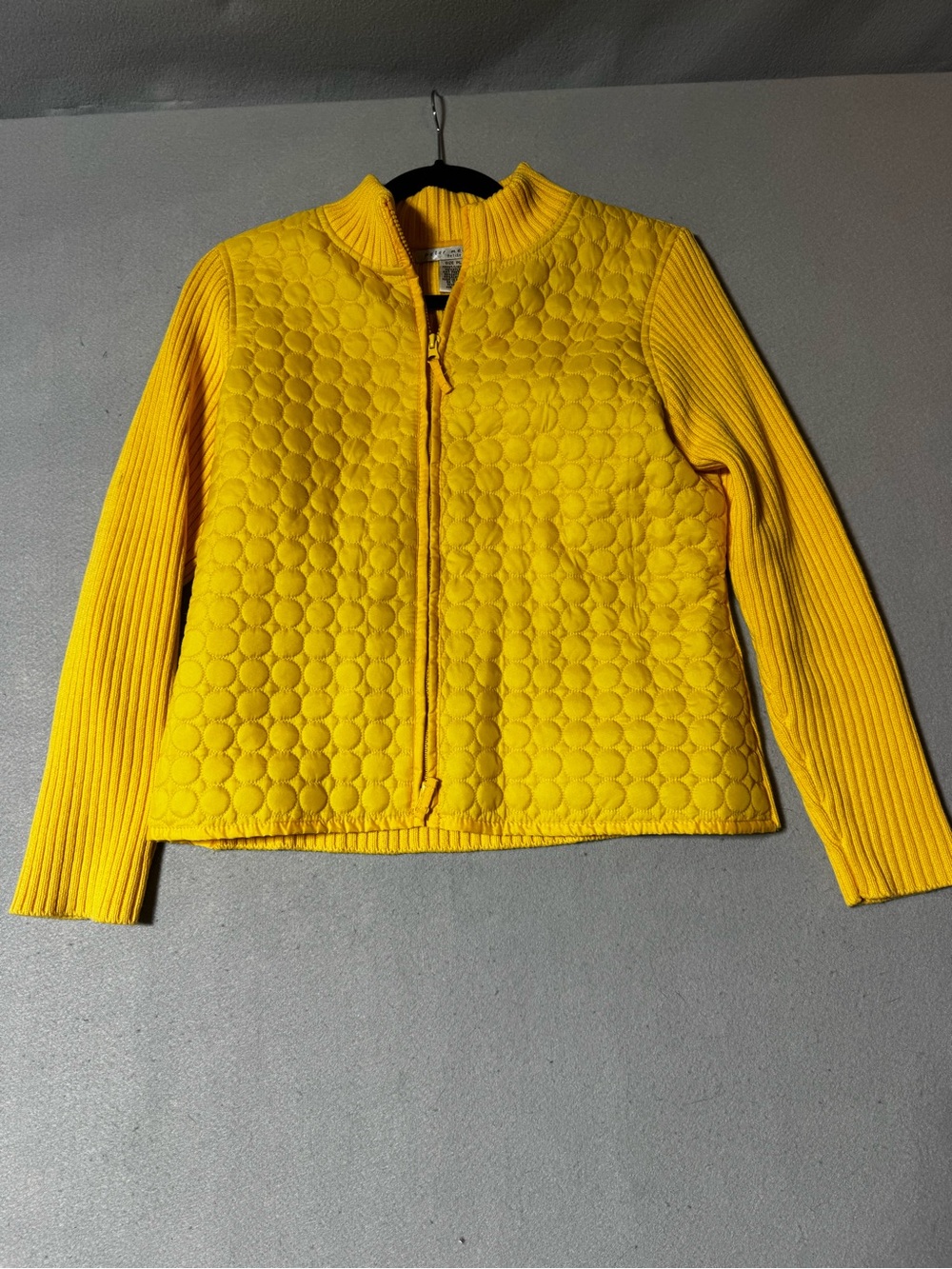 Peter Martin Yellow Full Zip Quilted Jacket Size PL